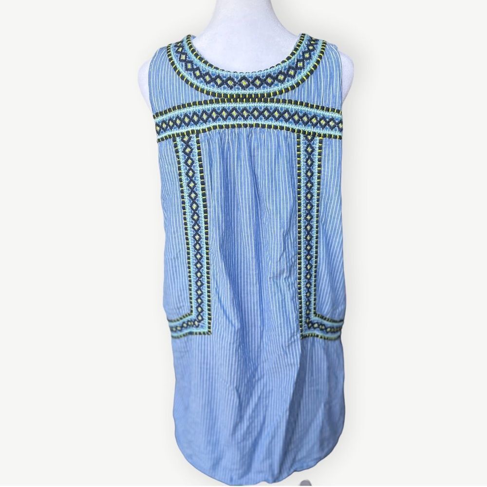 Vineyard Vines Sleeveless Yarn Dye Stripe Embroidered Relaxed Shift Dress. XL. - Picture 5 of 10
